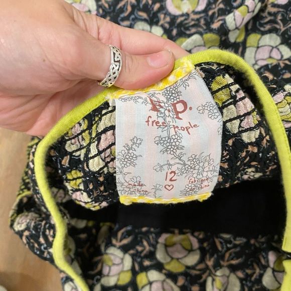 Free People Linen Blend Floral Strapless Halter Babydoll Blouse Top, Size 12 - Picture 3 of 8